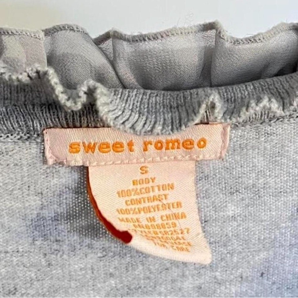Sweet Romeo Light Gray Ruffled Cardigan - Picture 6 of 6